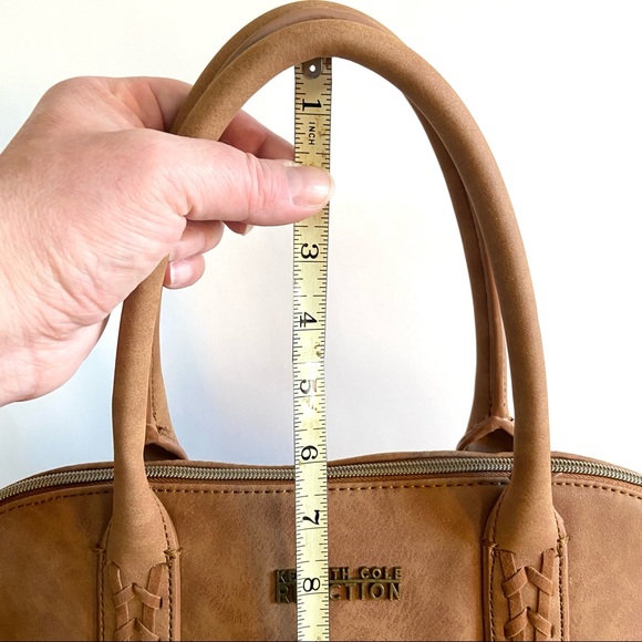 Kenneth Cole Reaction Tan Vegan Leather Satchel Handbag - Picture 8 of 11